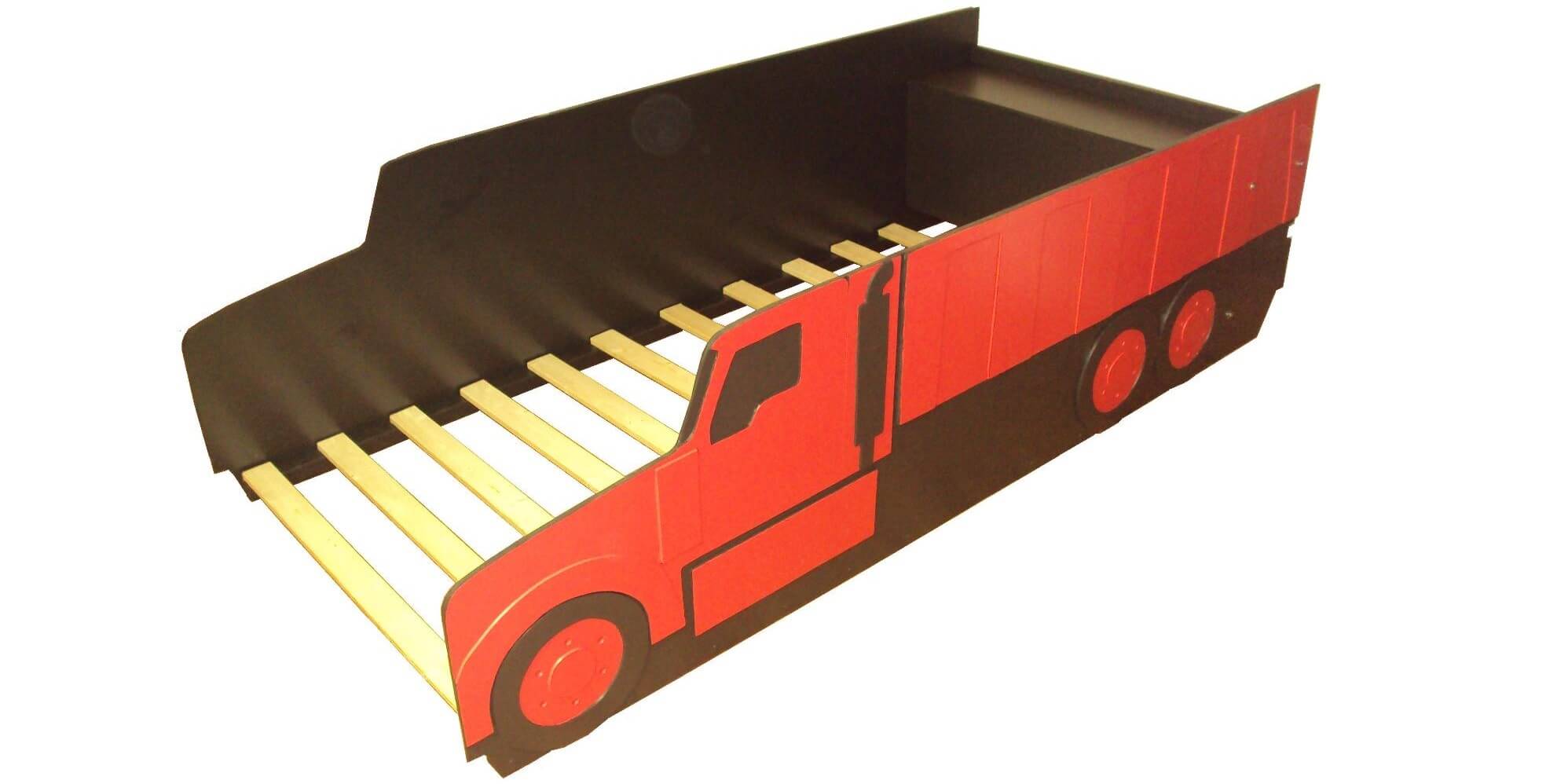 Dump truck bed in red